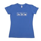 T-shirt donna blu Farm Cook Eat Tom Press stampa grigia XL