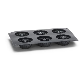 Stampo silicone nero e particelle metalliche 6 mini koughlofs