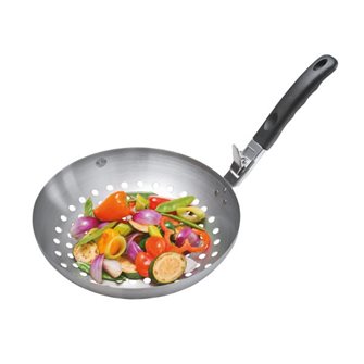 Padella wok per verdure manico rimovibile per barbecue