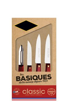 Cofanetto 4 coltelli da cucina manico in legno prodotti in Francia