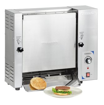 Toaster verticale pro per hamburger e sandwich con nastro trasportatore